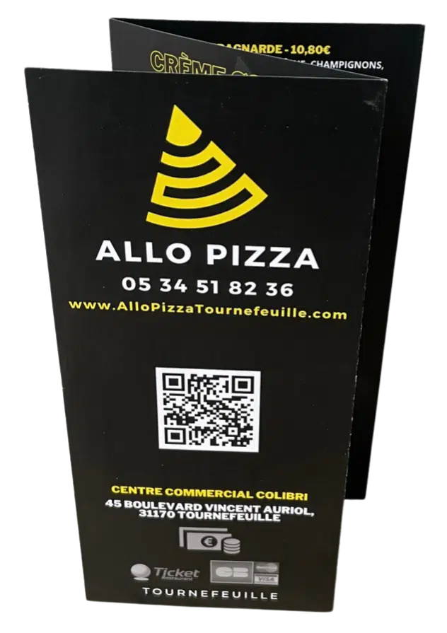 Dépliant 3 volets - Allo Pizza